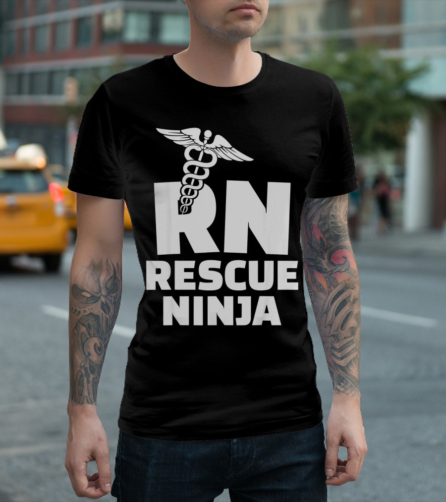 RN Rescue Ninja Nurses Caduceus T-Shirt