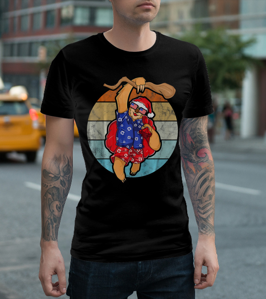 Vintage Clothing Unique Sloth Retro Santa Vacation T-Shirt