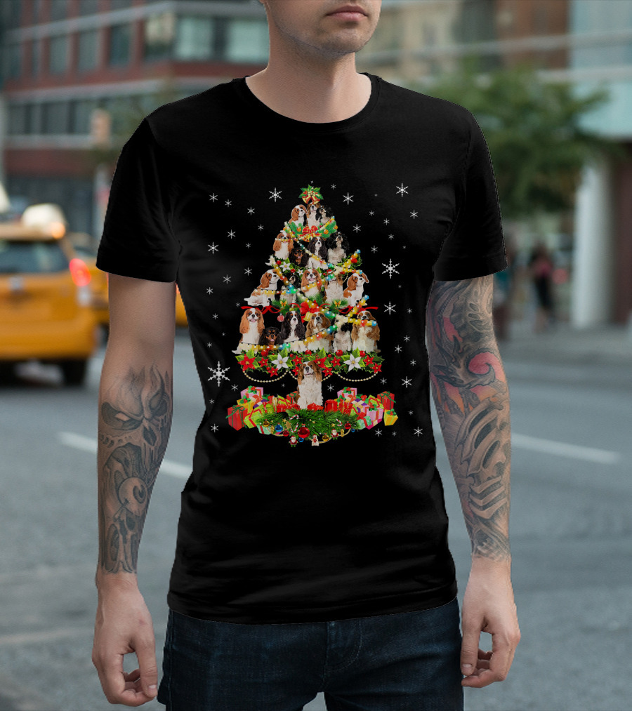 Cavalier King Charles Spaniel Christmas Tree Holiday T-Shirt