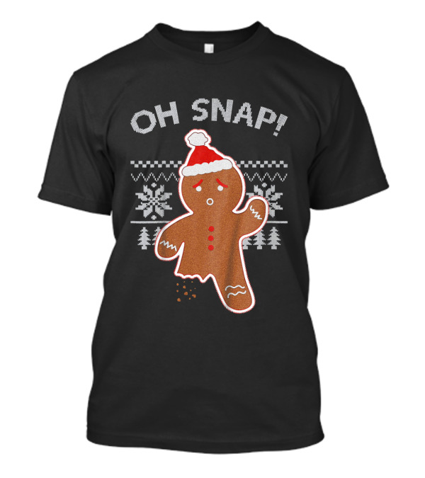 OH SNAP Gingerbread Christmas Sweater Santa Hat T-Shirt