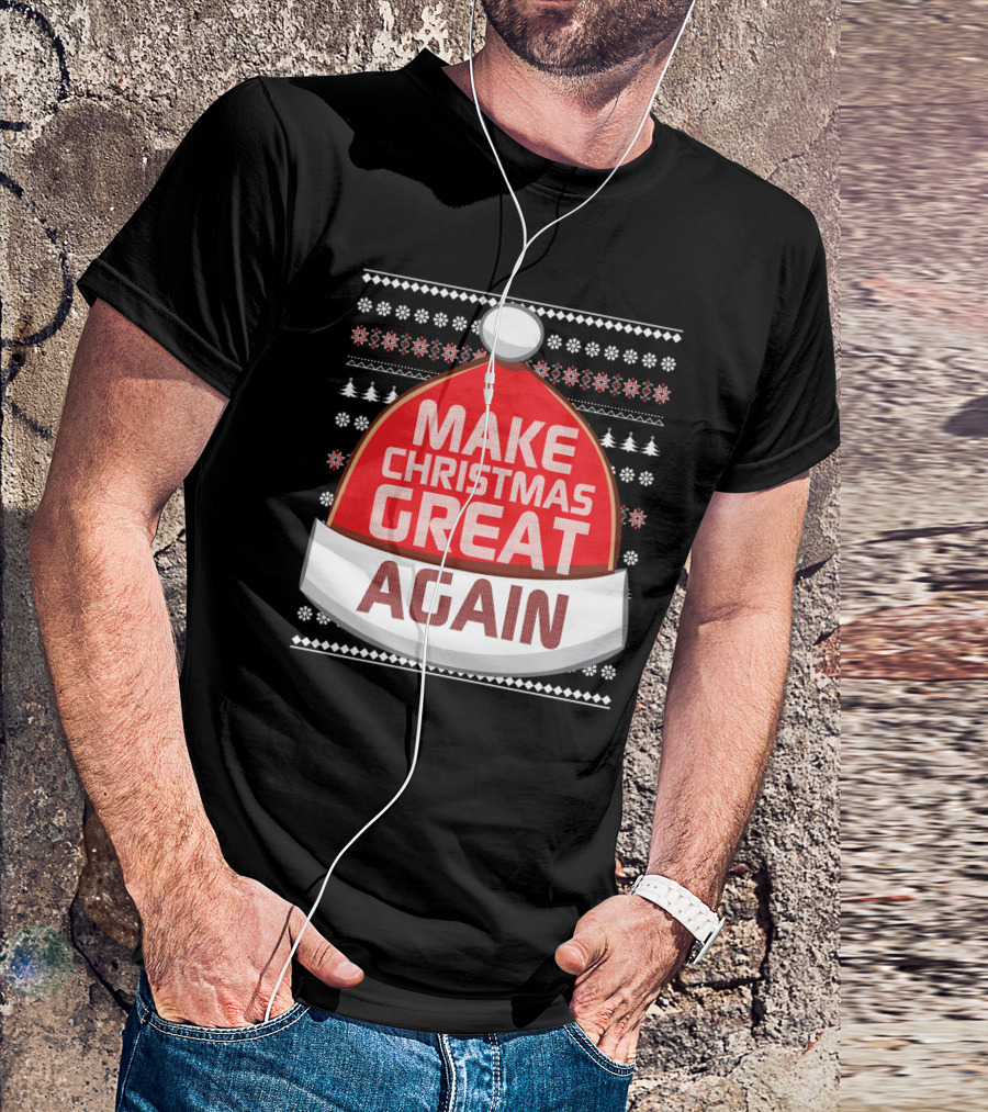 Make Christmas Great Again Santa Hat Snowflake T-Shirt