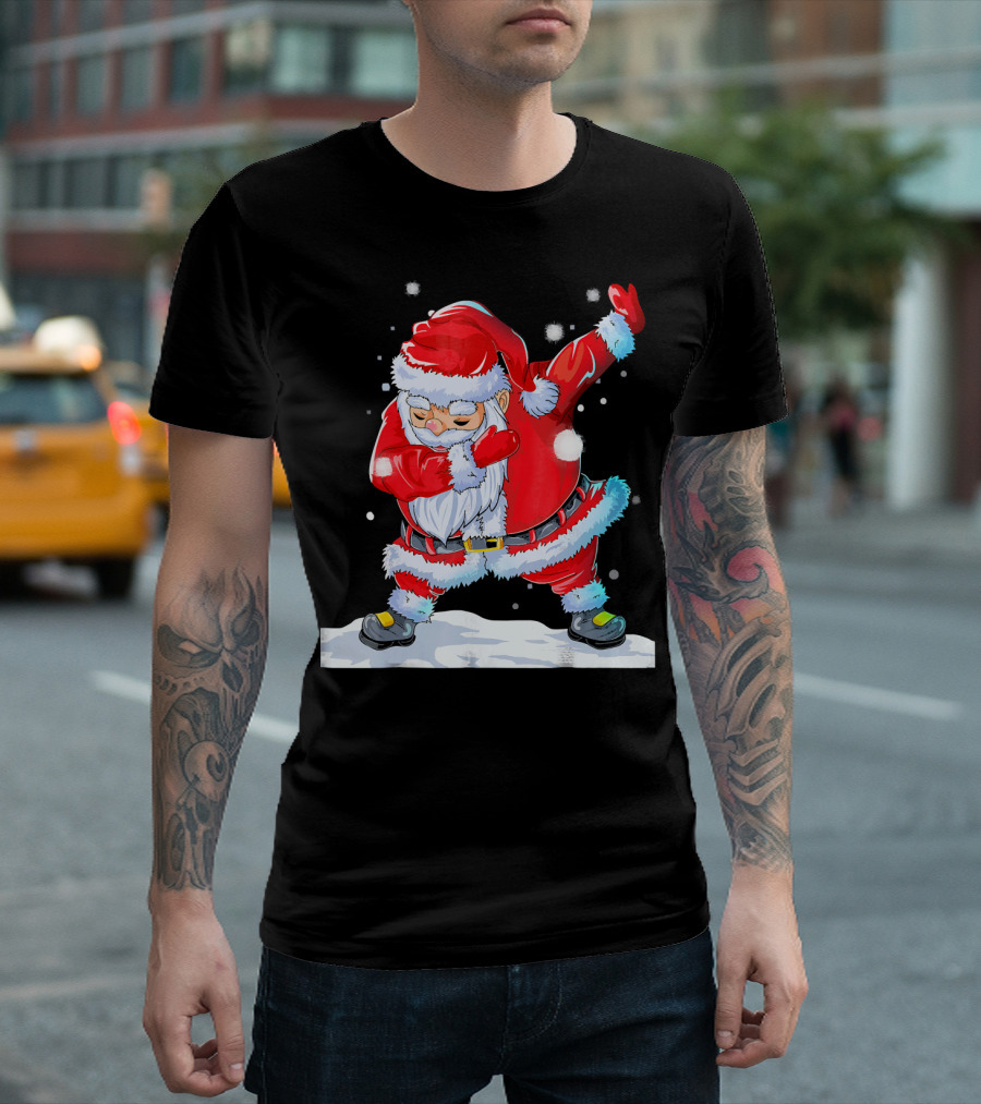 Dabbing Santa Claus Christmas Funny Festive Pose T-Shirt