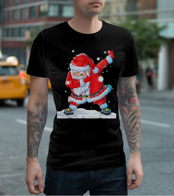 Dabbing Santa Claus Christmas Funny Festive Pose T-Shirt