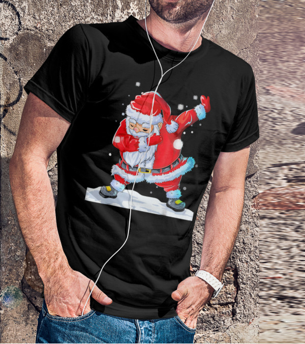 Dabbing Santa Claus Christmas Funny Festive Pose T-Shirt