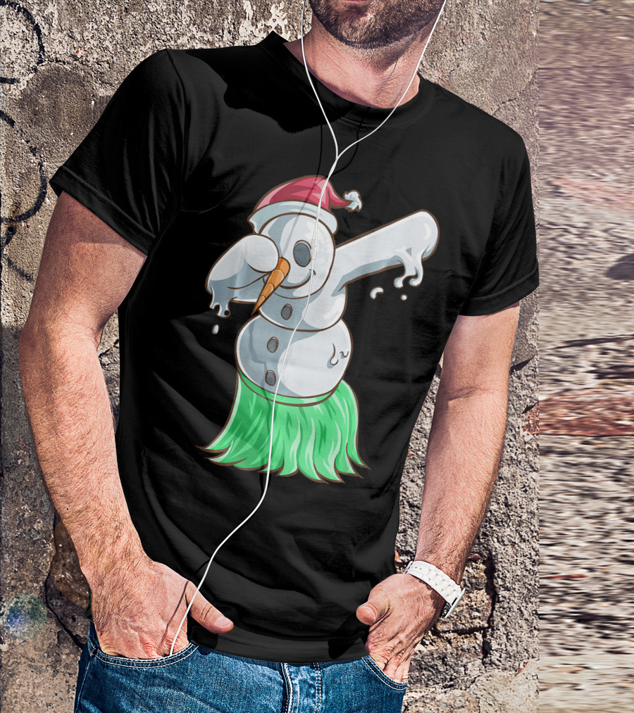 Christmas In July Dabbing Snowman Tropical Hula Dance T-Shirt