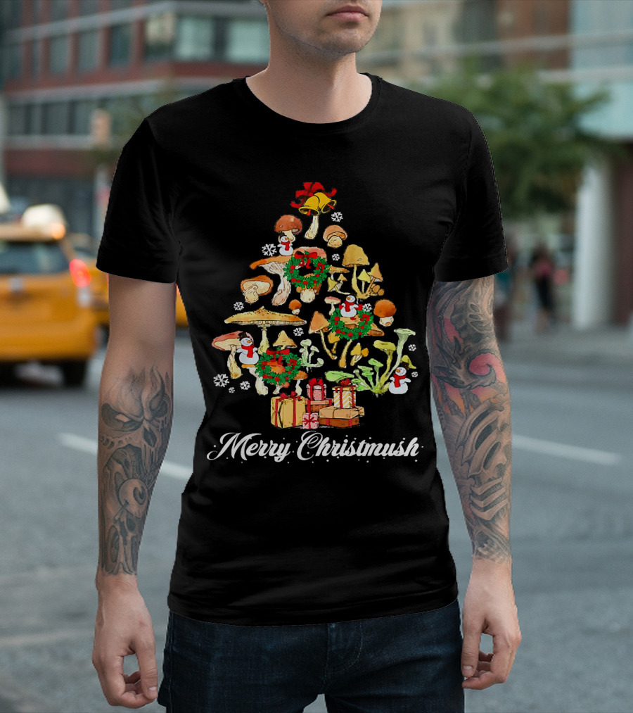 Merry Christmush Mushroom Christmas Tree T-Shirt