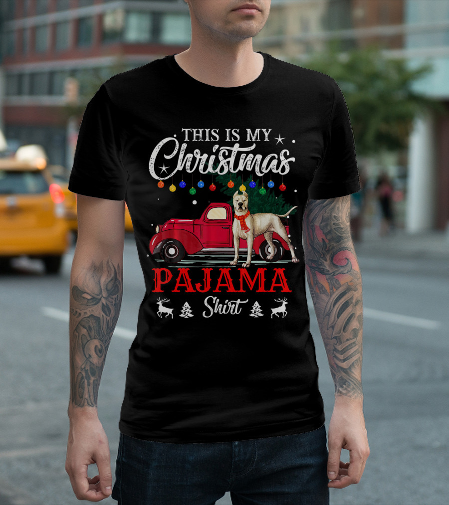 This Is My Christmas Pajama Shirt Dogo Car Holiday Lights T-Shirt