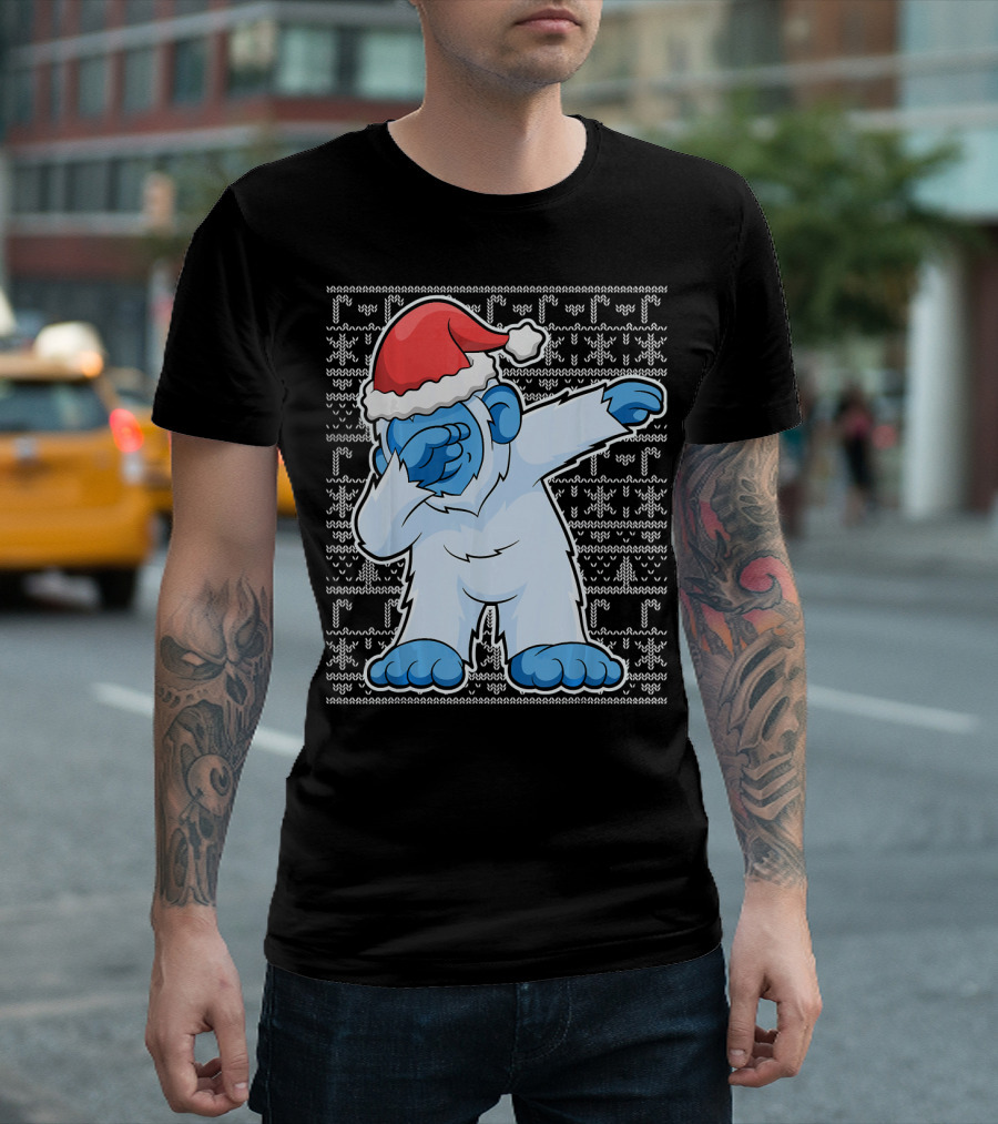 Dabbing Christmas Bigfoot Santa Abominable Snowman T-Shirt