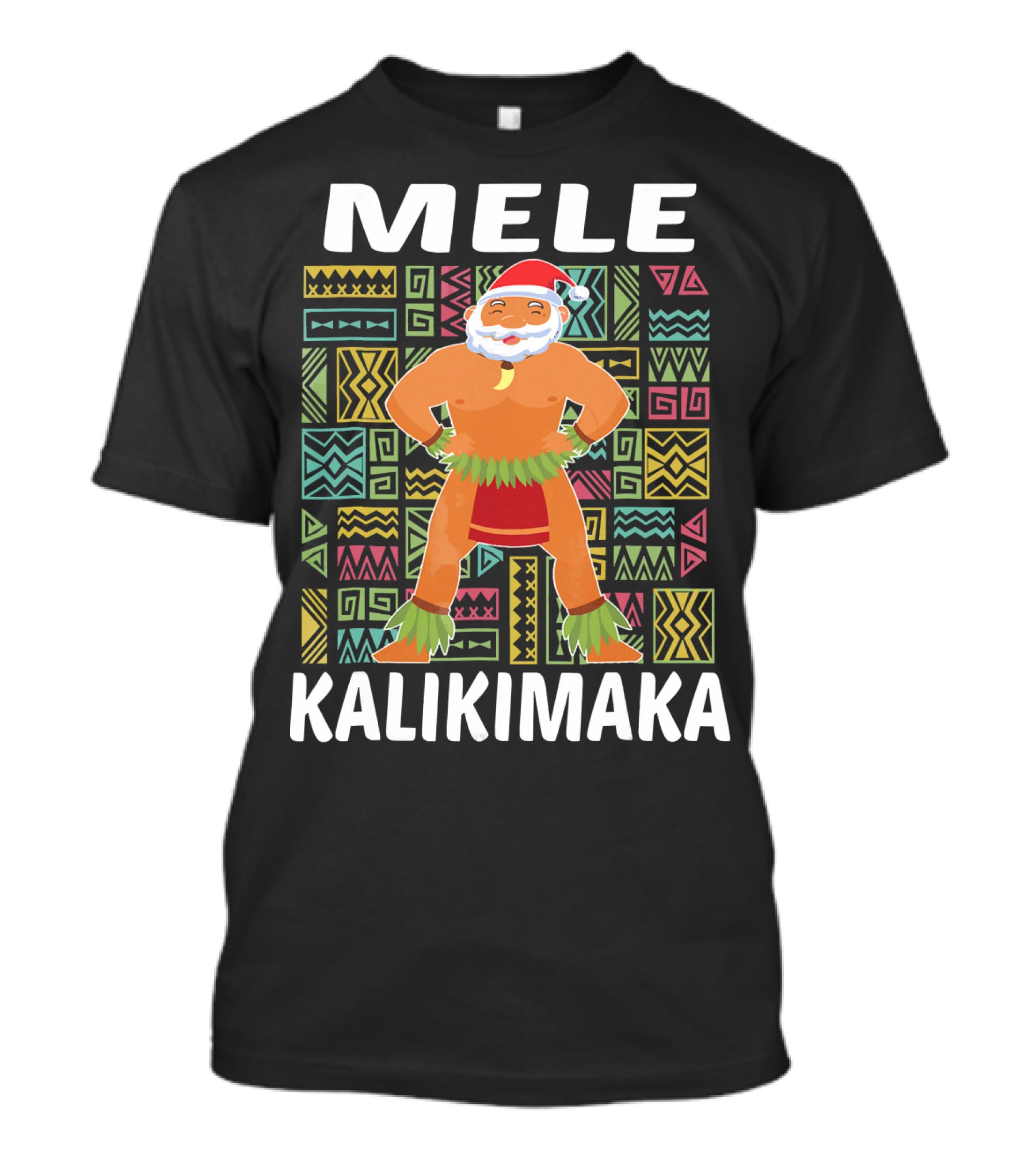 Mele Kalikimaka Hawaiian Santa On Beach Christmas T-Shirt