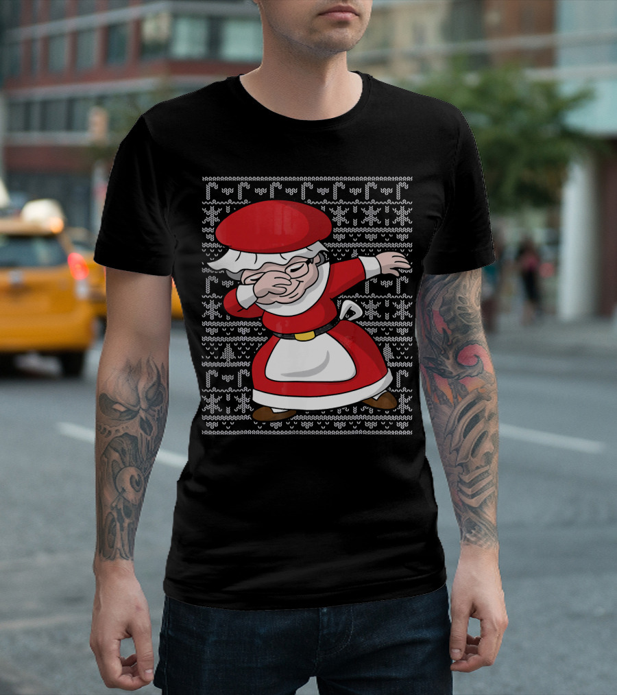Dabbing Mrs Claus Ugly Christmas T-Shirt