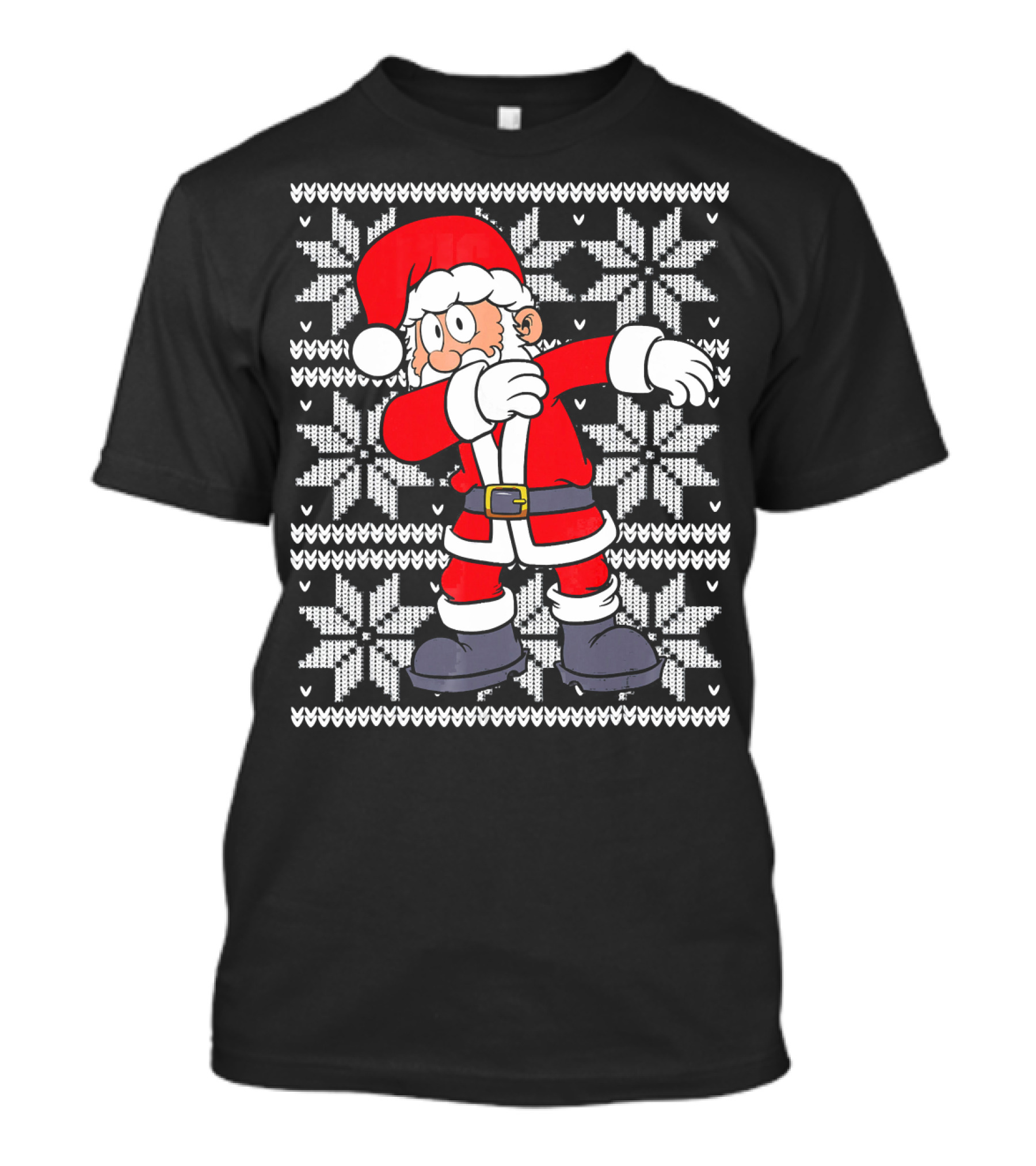 UGLY CHRISTMAS Dabbing Santa Dab Snowflake T-Shirt