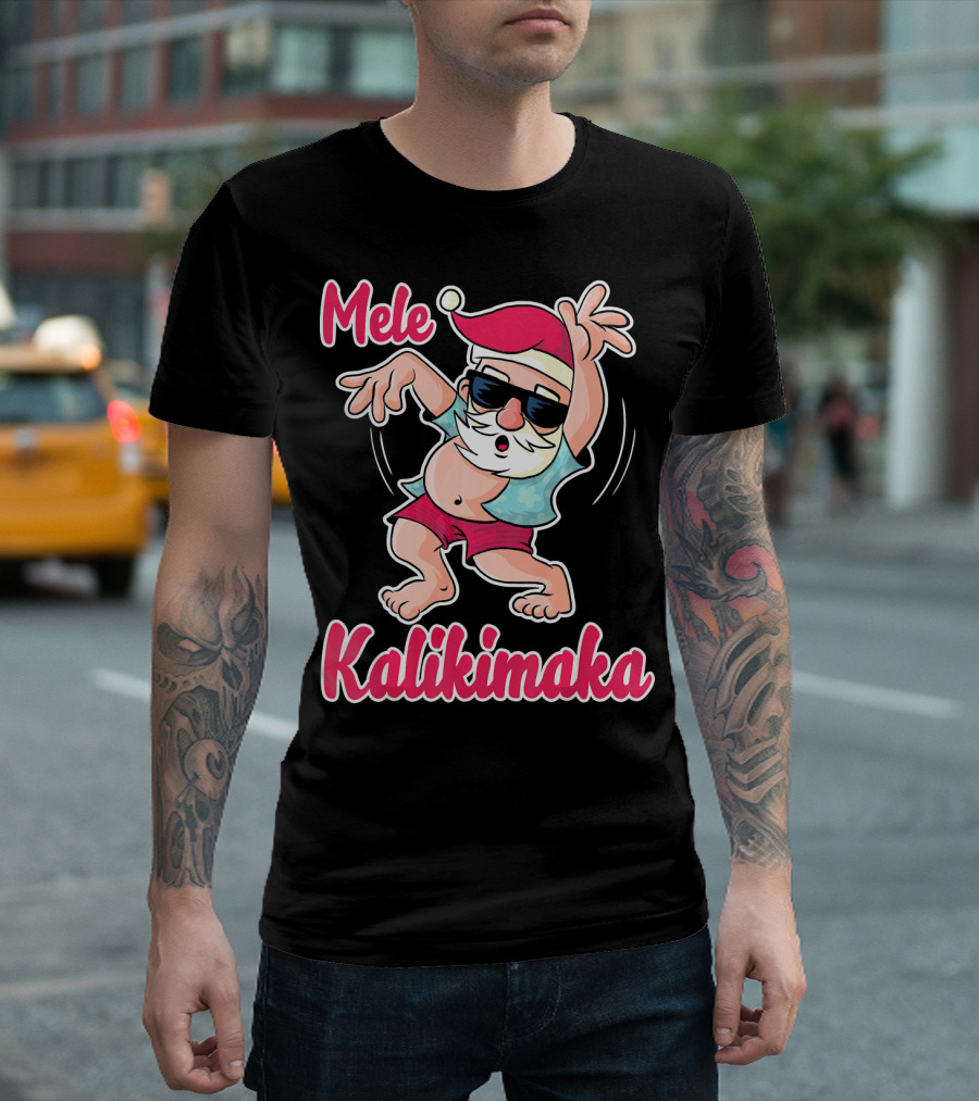Mele Kalikimaka Dancing Santa Hula Holiday Vibes T-Shirt