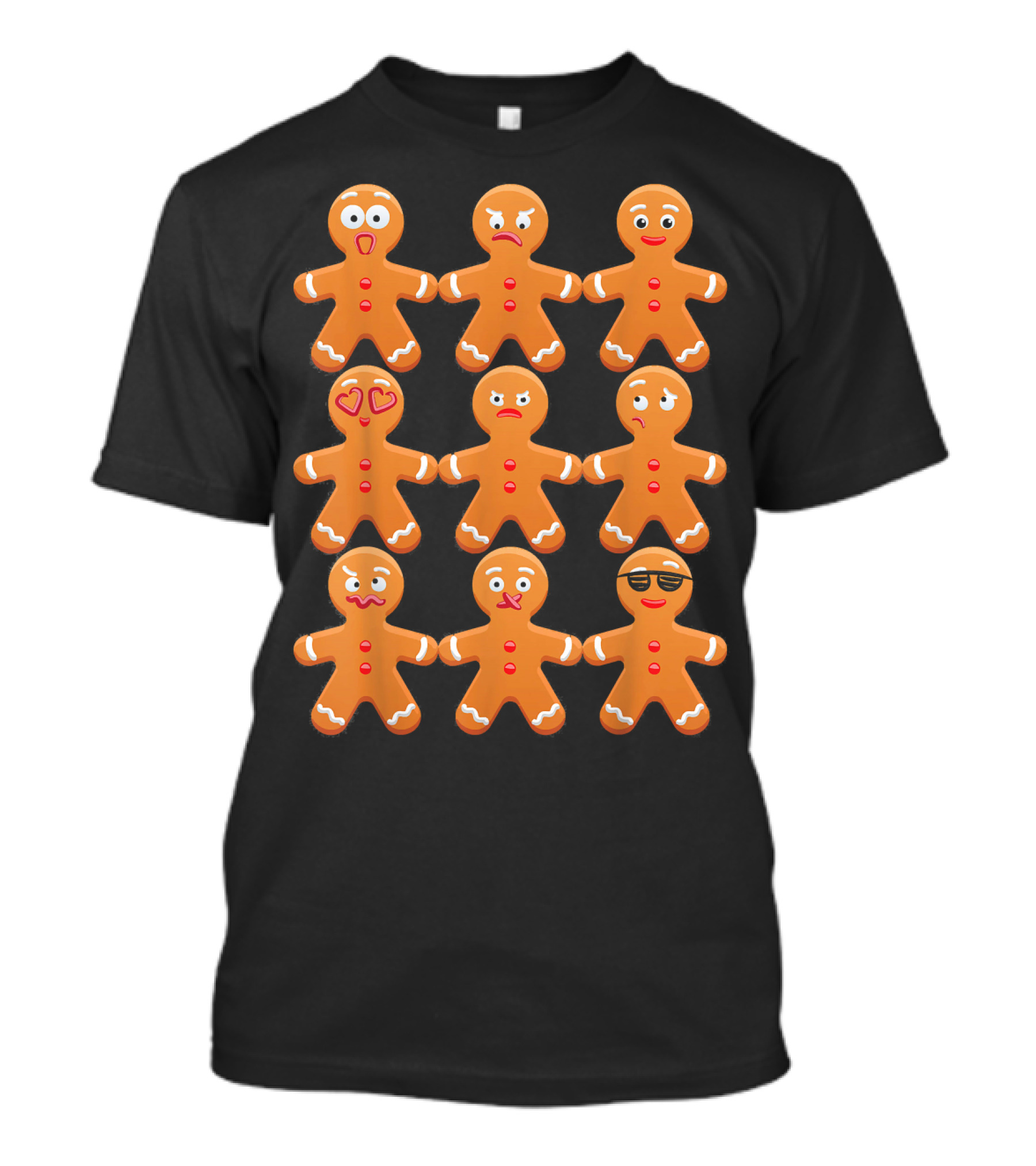 Cool Gingerbread Emojis Emoticon Faces Collection T-Shirt