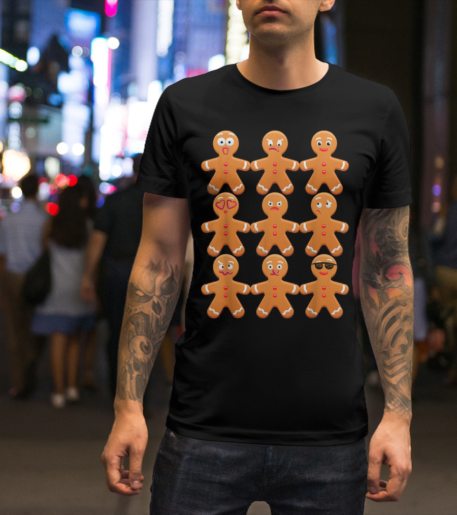 Cool Gingerbread Emojis Emoticon Faces Collection T-Shirt