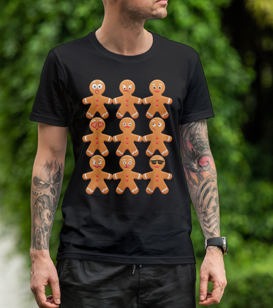 Cool Gingerbread Emojis Emoticon Faces Collection T-Shirt