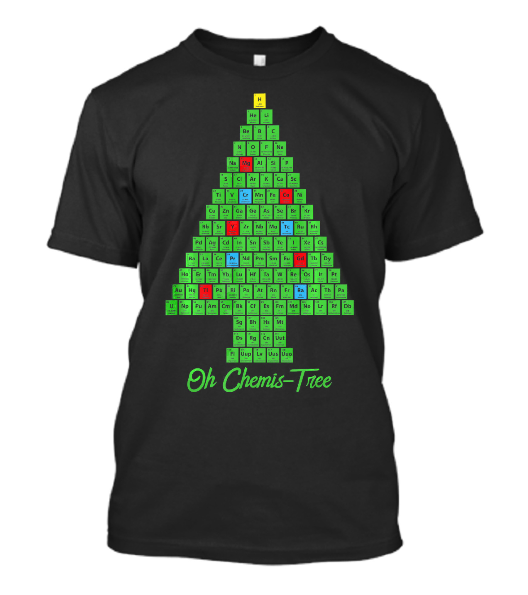 Oh Chemis Tree Periodic Table Christmas Parody Chemistry T-Shirt