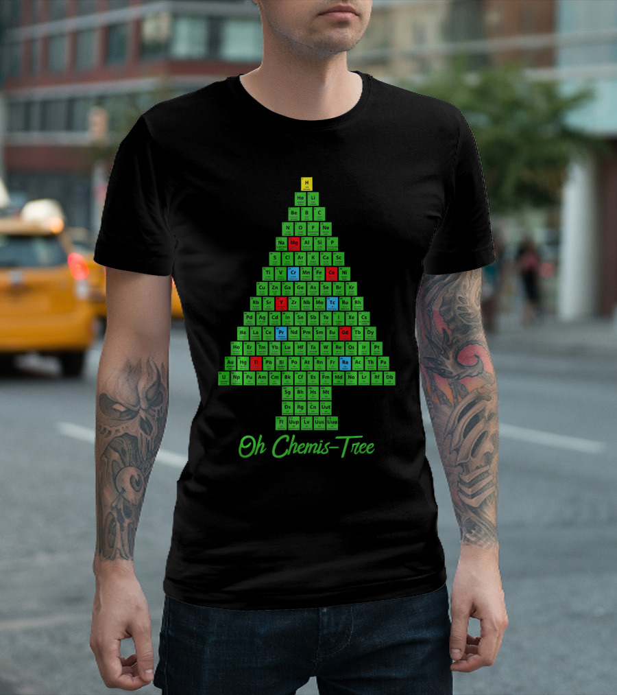 Oh Chemis Tree Periodic Table Christmas Parody Chemistry T-Shirt