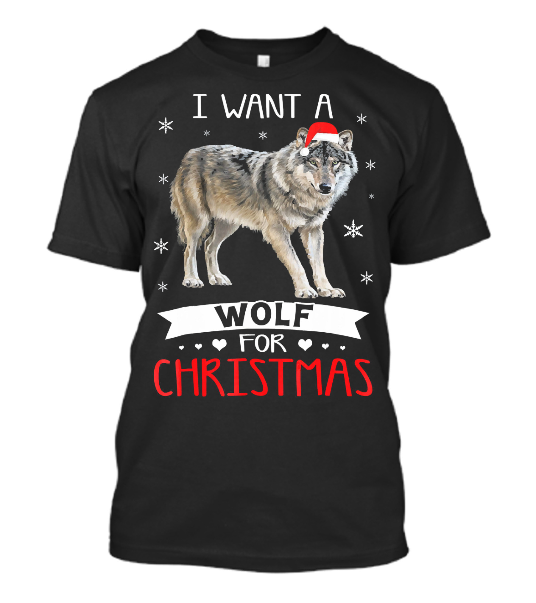 I Want A Wolf For Christmas T-Shirt