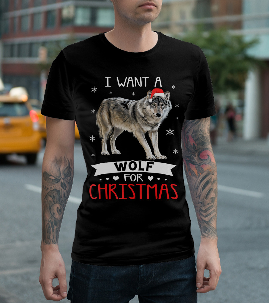 I Want a Wolf for Christmas T-Shirt