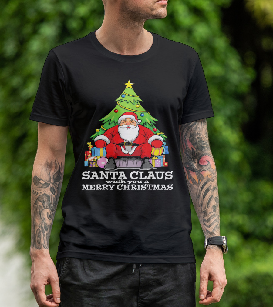 Santa Claus Wish You A Merry Christmas T-Shirt