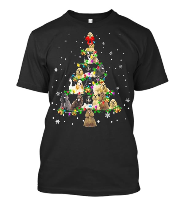 American Cocker Spaniel Christmas Tree Snowflakes T-Shirt