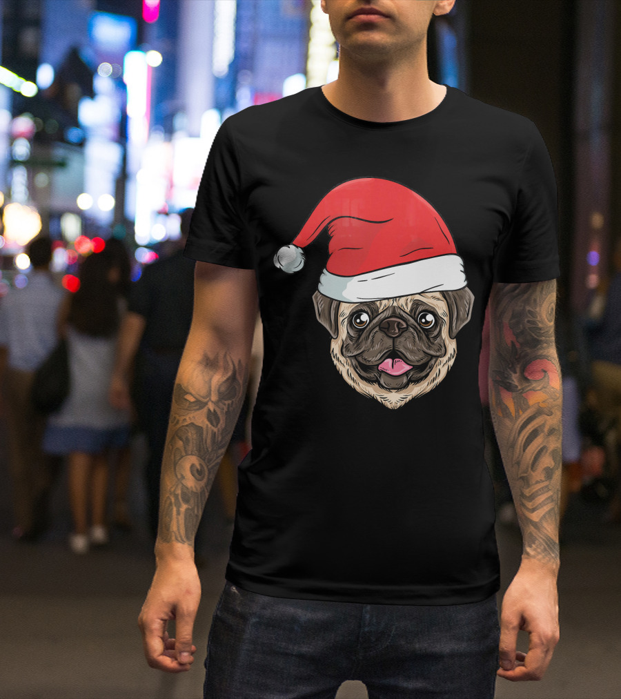 Kids Pug Santa Claus T-Shirt