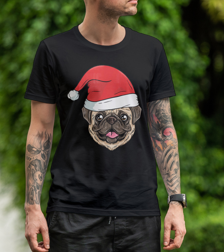 Kids Pug Santa Claus T-Shirt