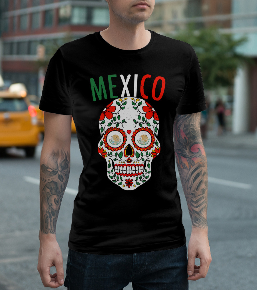 Halloween Mexico Sugar Skull Mexican Mexican Cinco de Mayo T-Shirt