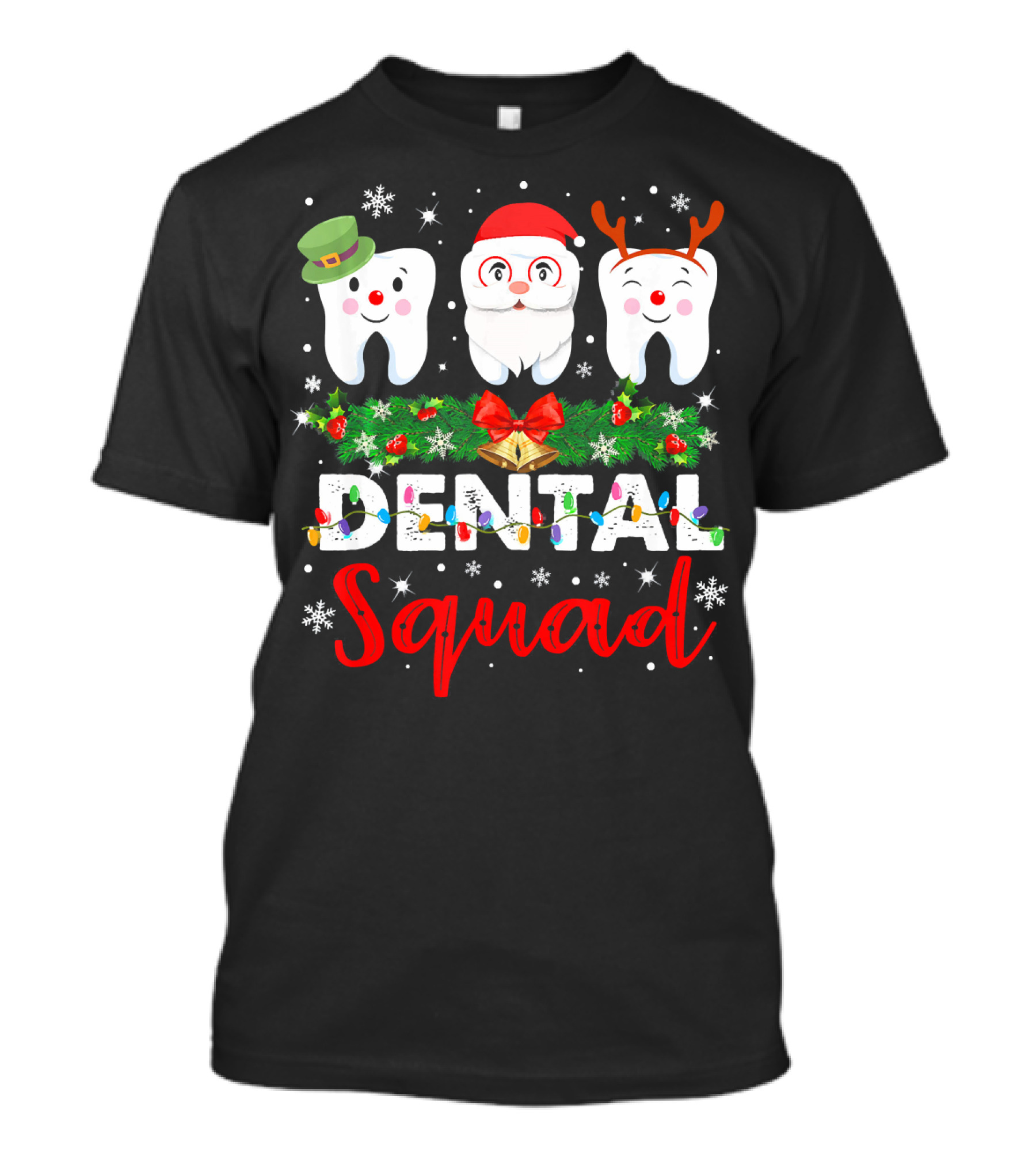 Dental Squad Hygienist Dentist Love Christmas Snowflakes Fun T-Shirt
