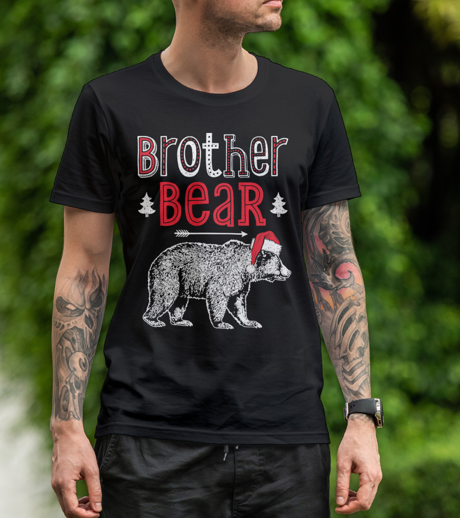 Brother Bear Christmas Santa Hat Arrow Trees T-Shirt