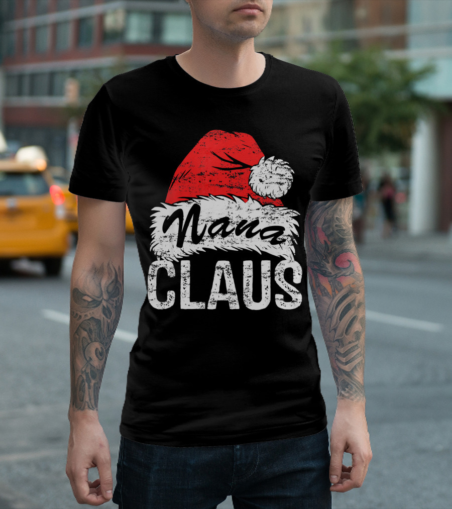 Nana Claus Matching Family Christmas Santa Hat T-Shirt