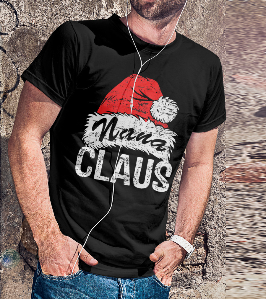 Nana Claus Matching Family Christmas Santa Hat T-Shirt