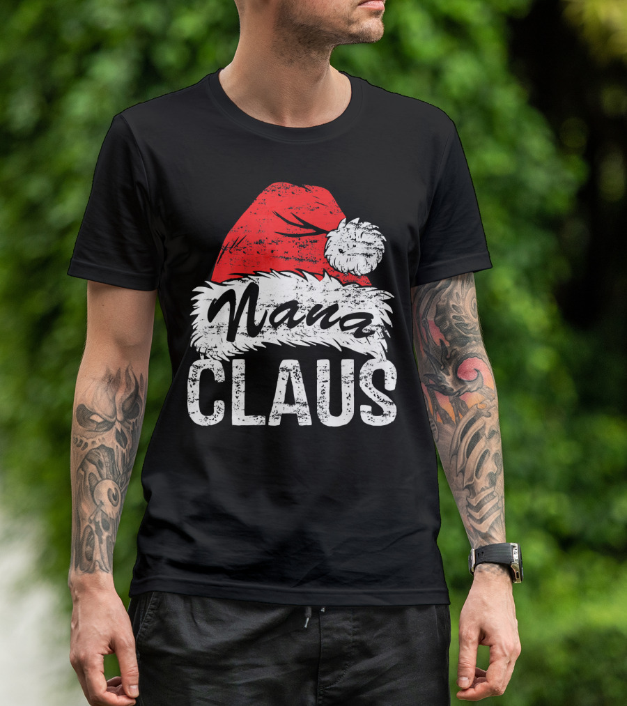 Nana Claus Matching Family Christmas Santa Hat T-Shirt