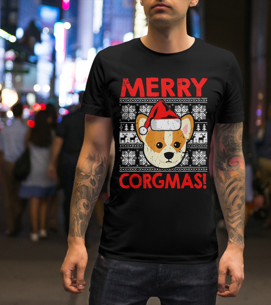 Merry Corgmas Funny Christmas Santa Corgi Dog T-Shirt