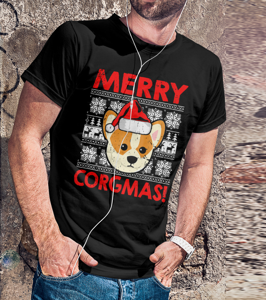 Merry Corgmas Funny Christmas Santa Corgi Dog T-Shirt