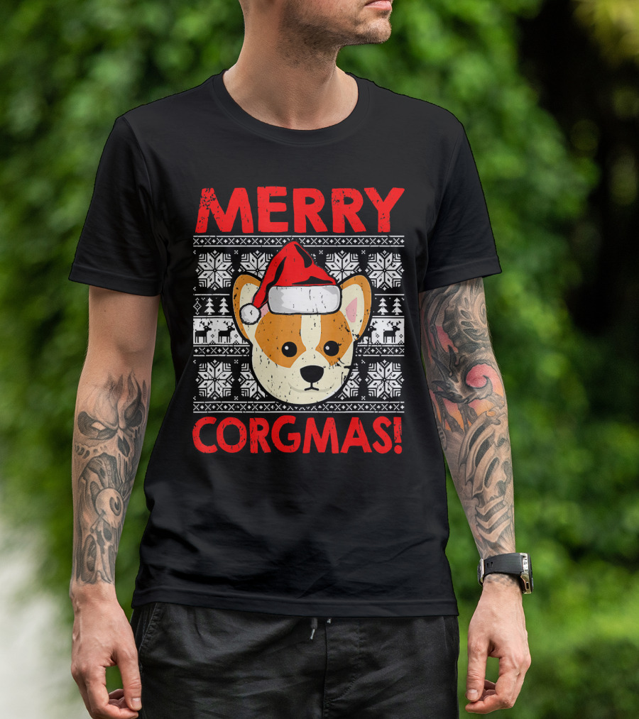 Merry Corgmas Funny Christmas Santa Corgi Dog T-Shirt
