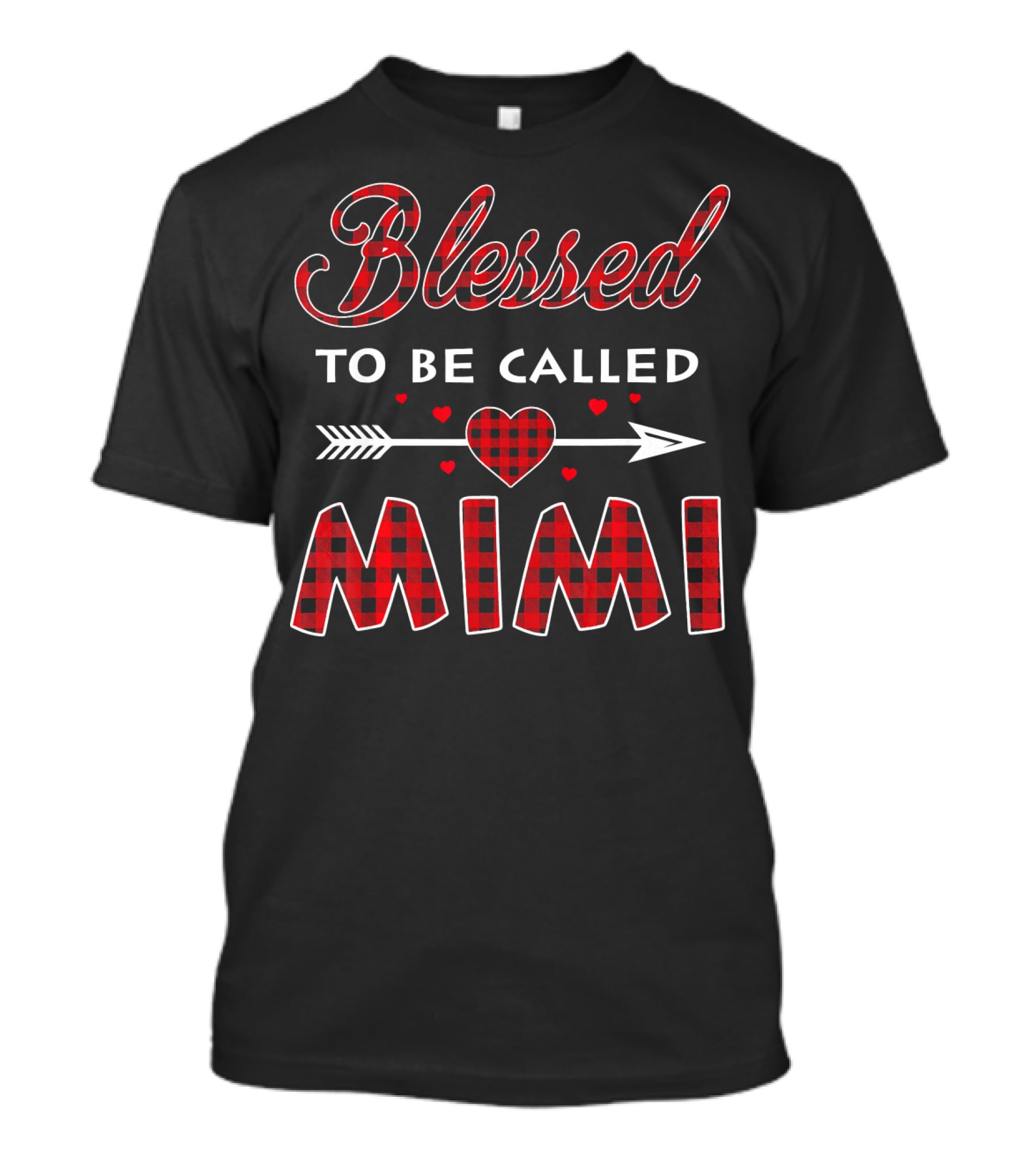 Blessed To Be Called Mimi Buffalo Plaid Heart Arrow T-Shirt
