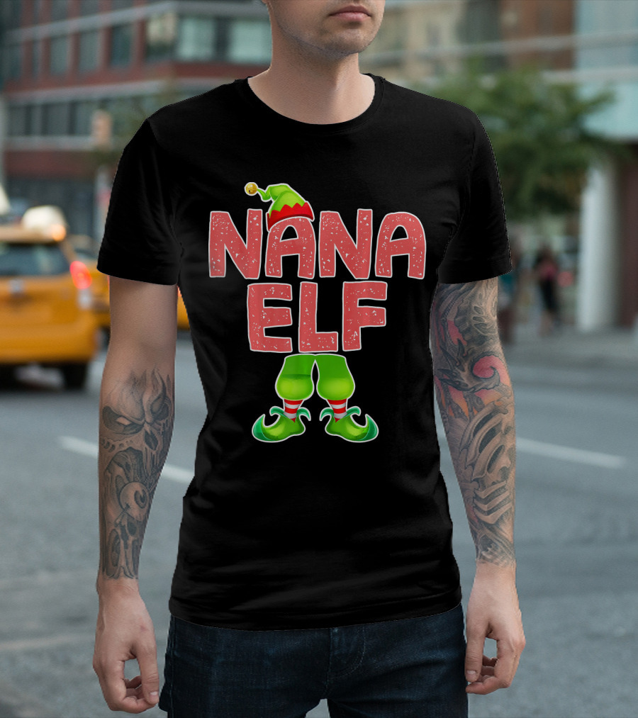 Nana Elf Merry Christmas Humor T-Shirt