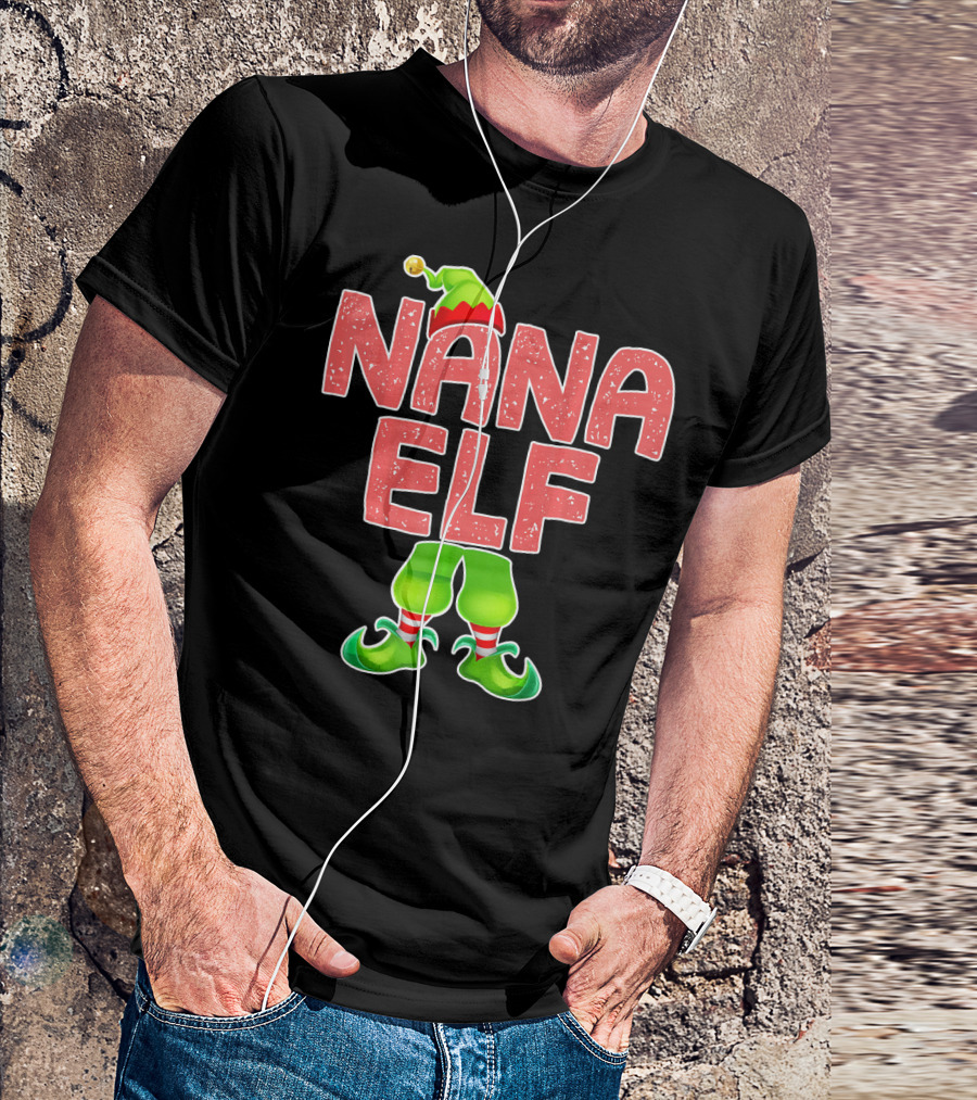 Nana Elf Merry Christmas Humor T-Shirt
