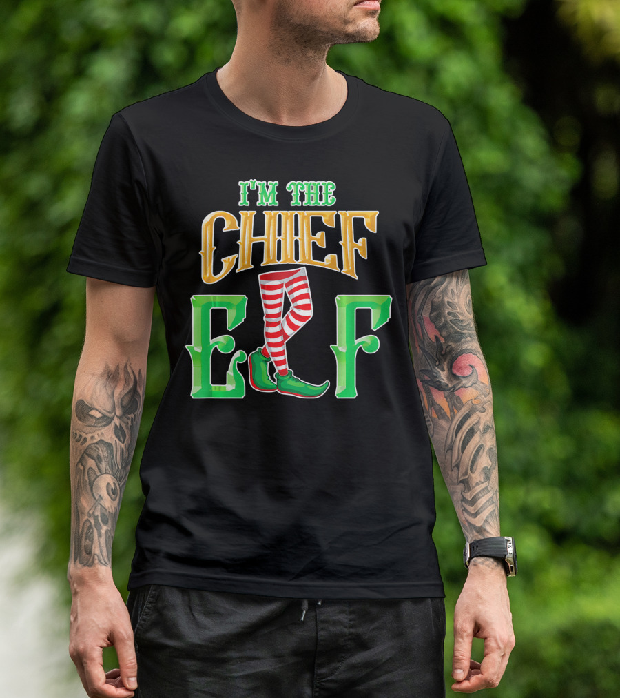 I'm The Chief Elf Family Matching Christmas Pajama Party T-Shirt