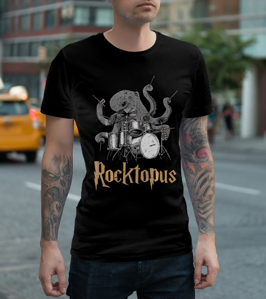 Rocktopus Octopus Drumming Birthday T-Shirt