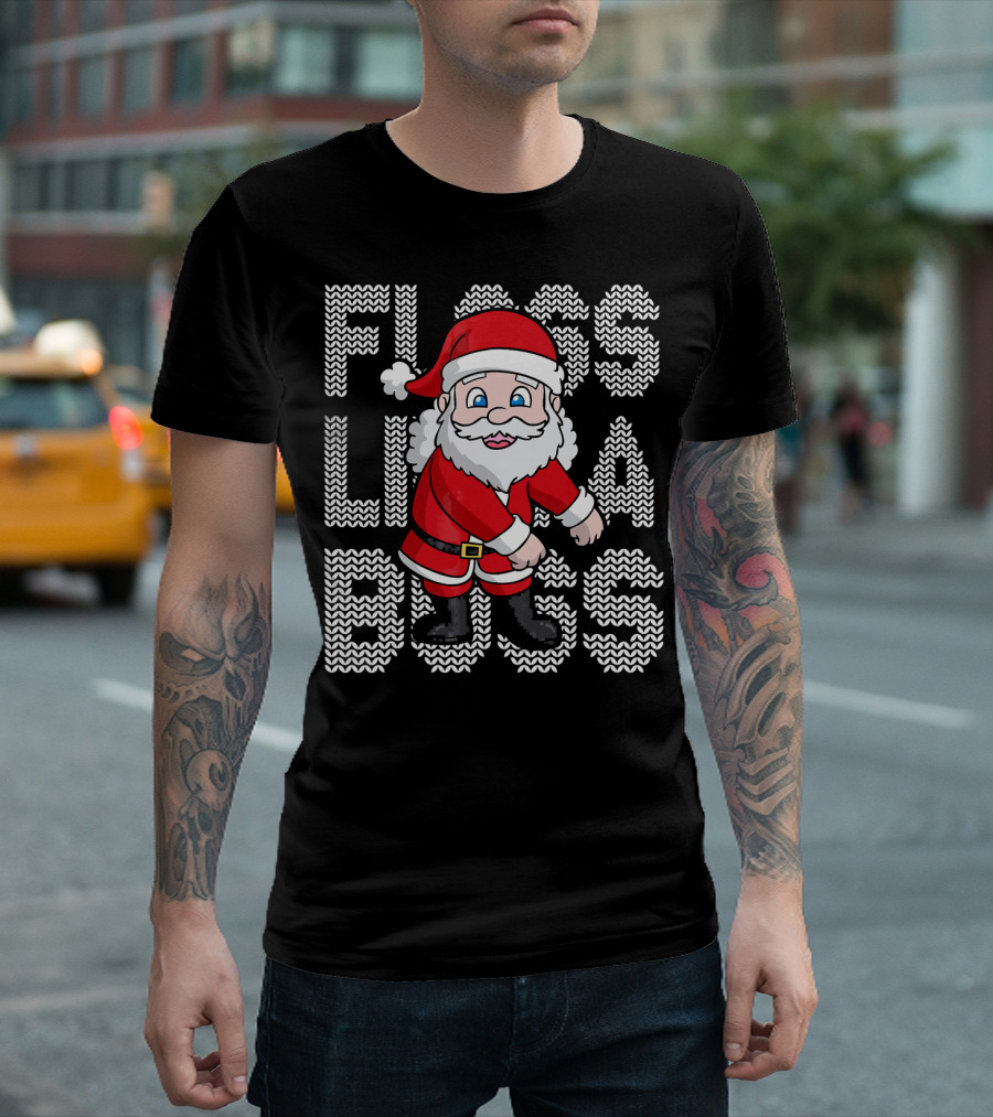 Santa Floss Like A Boss Christmas Kids T-Shirt