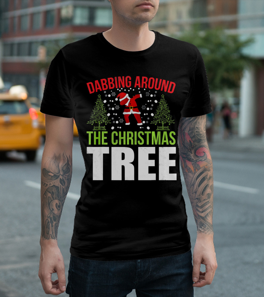 Dabbing Around the Christmas Tree Santa Dance T-Shirt