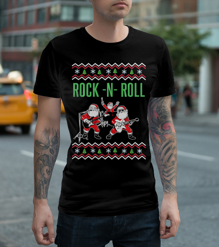 Rock N Roll Christmas Santa Rocks Festive Band Αντίγραφo T-Shirt