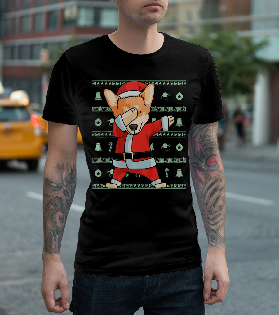 Corgi Santa Dabbing Christmas T-Shirt