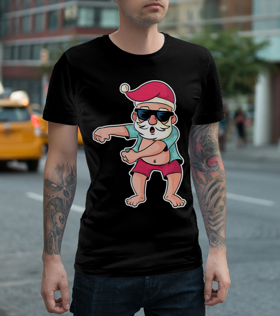 Flossing Dance Santa In Sunglasses And Hat T-Shirt