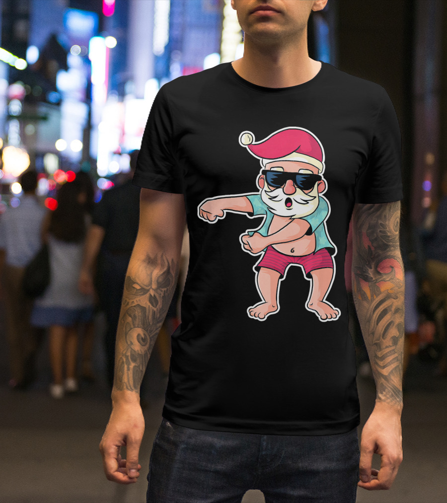 Flossing Dance Santa In Sunglasses And Hat T-Shirt