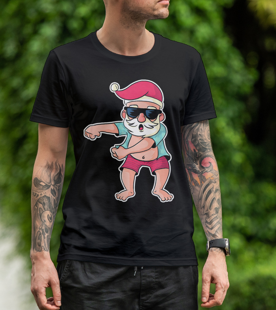 Flossing Dance Santa In Sunglasses And Hat T-Shirt