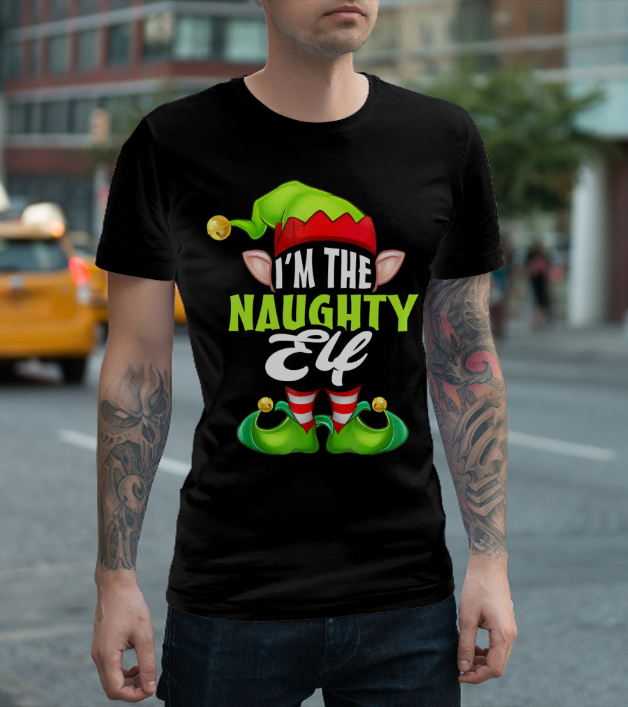 I'm The Naughty Elf Matching Family Holiday Pajamas T-Shirt