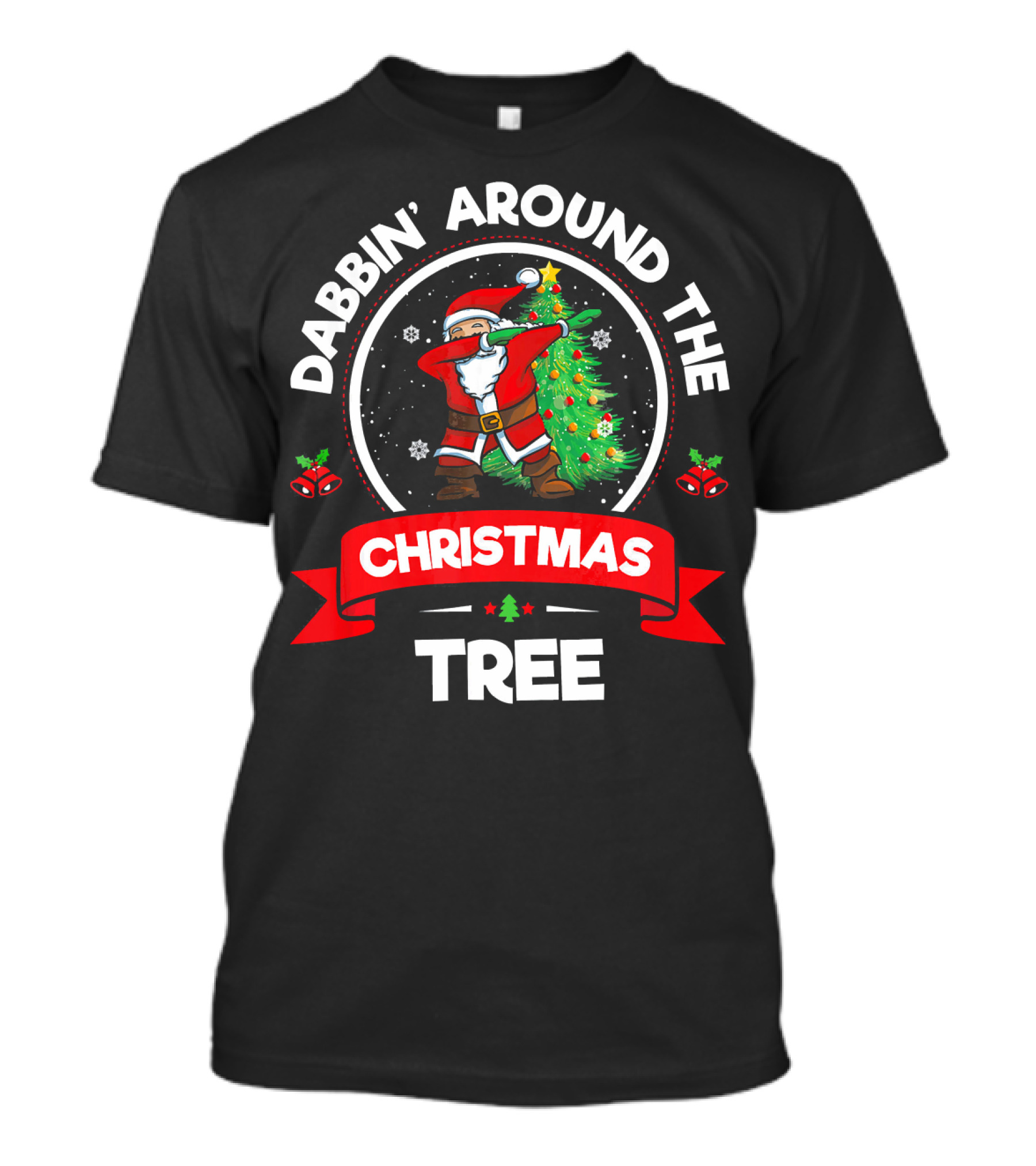Dabbin' Santa Dancing Around The Christmas Tree Holiday Fun T-Shirt